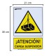 Cartel Peligro Carga Suspendida 21x 30 (Alt.) cm.