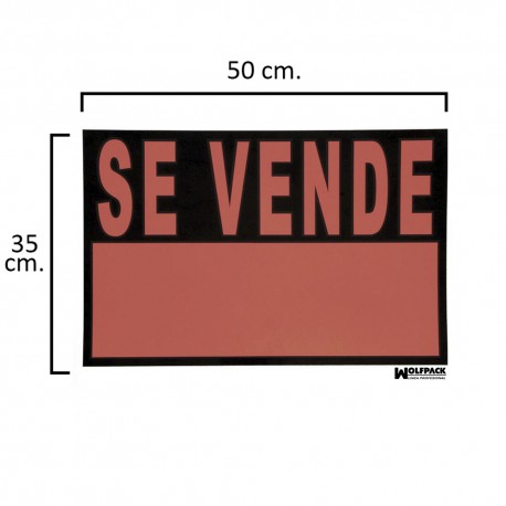 Cartel Se Vende  50x35 (Alt.) cm.