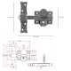 Cerrojo b-6 llave 2 lados de 165mm cilindro redondo de 50mm