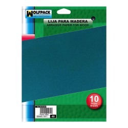 Lija Madera Grano 60 (Pack 10 pliegos)