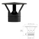 Sombrero Estufa Vitrificado Negro Ø 200 mm. Sombrero Tubo Chimenea, Sombrero Tubo Humo, Sombrero Tubo Calefacción, Sombrero Humo