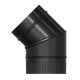 Codo Estufa Liso Vitrificado Negro Premium Ø 150 mm. 45°