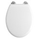 Tapa Wc Universal Blanca Caida Amortiguada, Asiento Inodoro, Cierre Lento, Bisagras Ajustables,