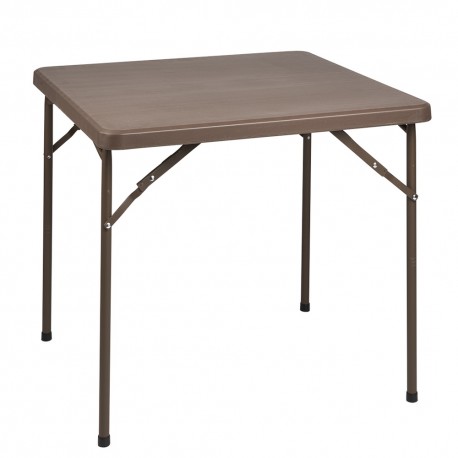 Mesa Plegable Cuadrada 86x86x74 cm. Color Marron.