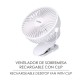 Ventilador Con Clip Sobremesa Ø 15 cm. Recargable