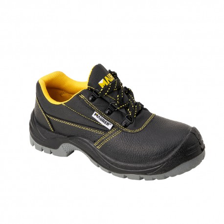 Zapato Bajo Seguridad Maurer S3 Modelo Capua Antideslizante Con Suela y Puntera Antiperación y Resistencia A Hidrocarburos Nº 39