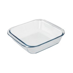 Fuente Horno Cristal Borosilicato Cuadrada 1,1litros. 18x18 cm. Ideal Meclas, Ensaladas, Postres, Cocina, Resposteria. Libre BPA