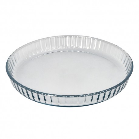 Molde Rizado Horno Cristal Borosilicato Ø 28 cm. Ideal Postres, Cocina, Resposteria, Tartas, Quiche, Libre BPA