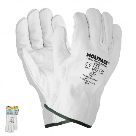 Guantes Trabajo Piel FLOR 7" Con Colgador (Par)